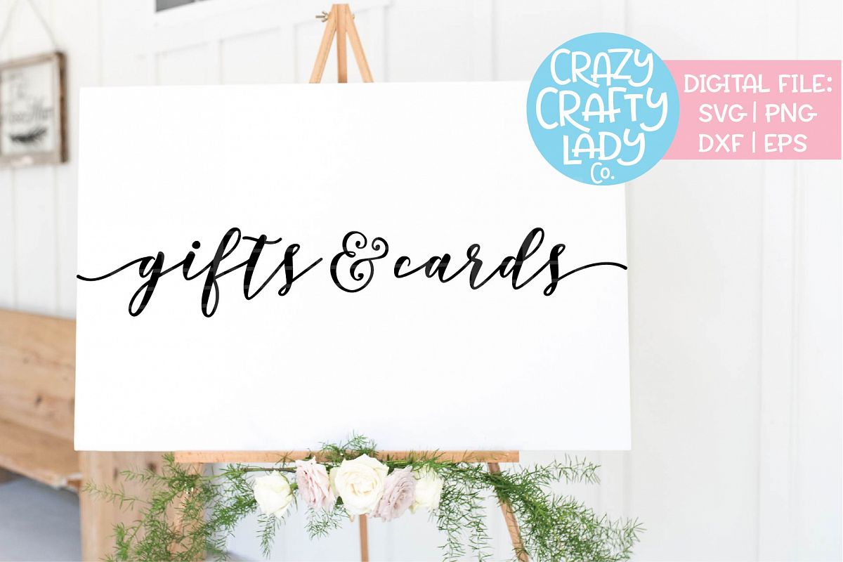 Gifts & Cards Wedding SVG DXF EPS PNG Cut File example image 1