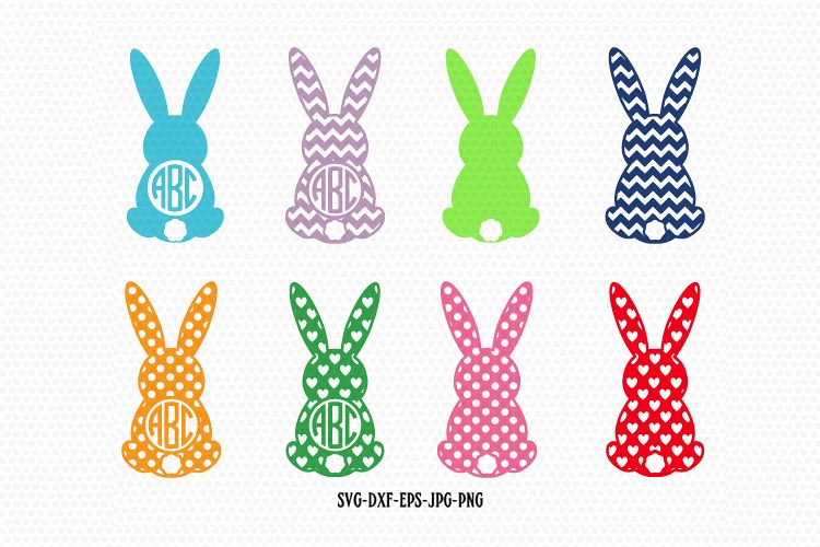 Easter Bunnies Monogram frames example image 1