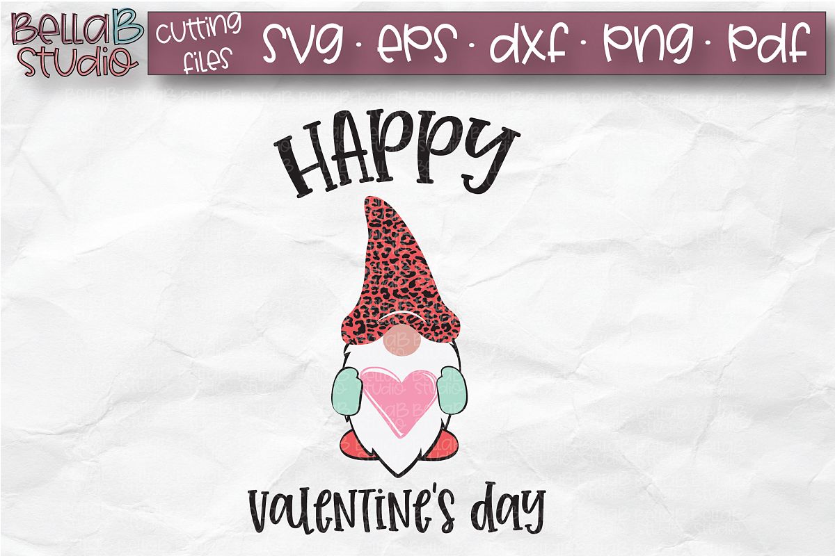 Valentine Gnomes SVG, Happy Valentines Day, Leopard Print example image 1