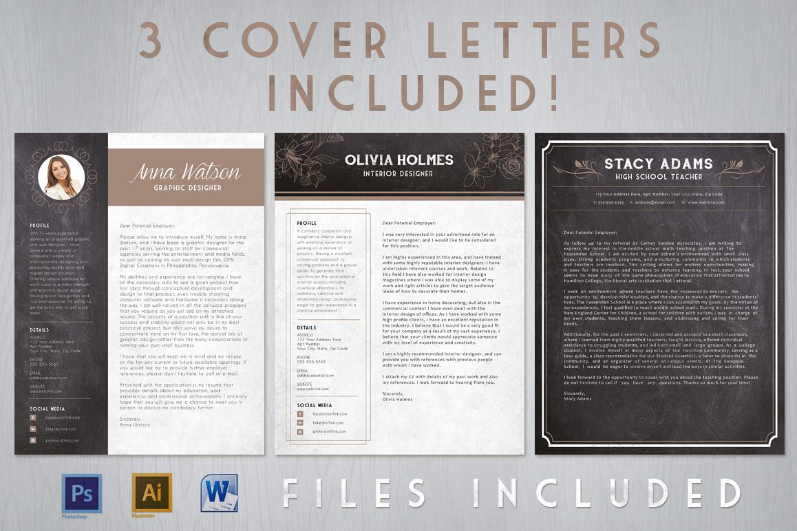 Chalk Resume Cover Letter Bundle example image 1