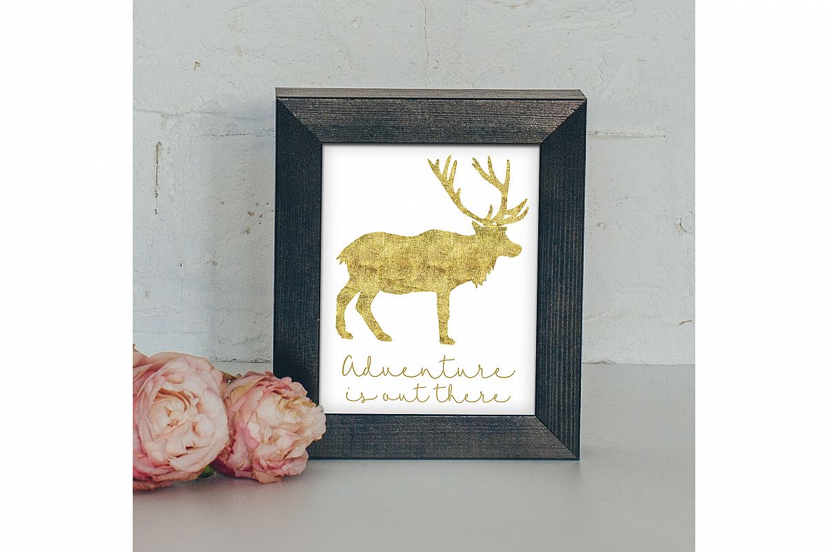 Glitter Moose Art Print - Nursery or Home 8x10 Printable example image 1