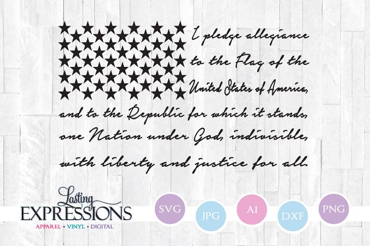 Download American Flag Pledge Quote SVG