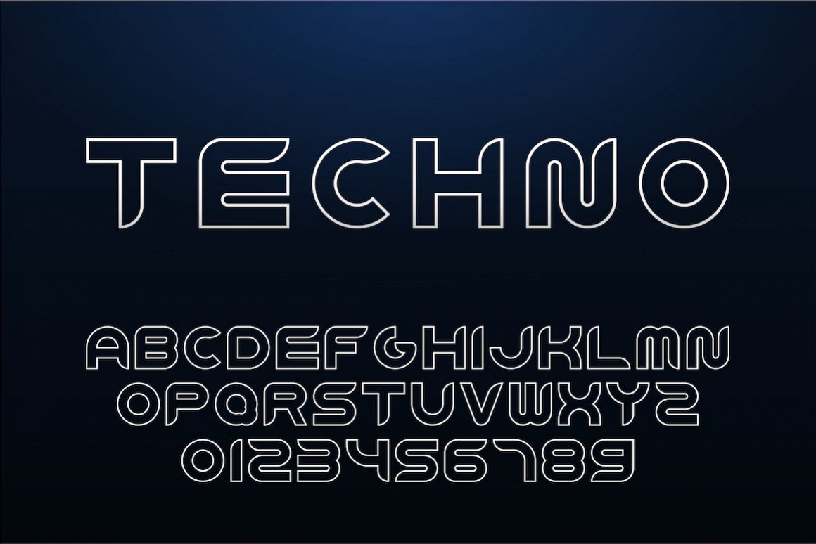 Modern futuristic english alphabet example image 1