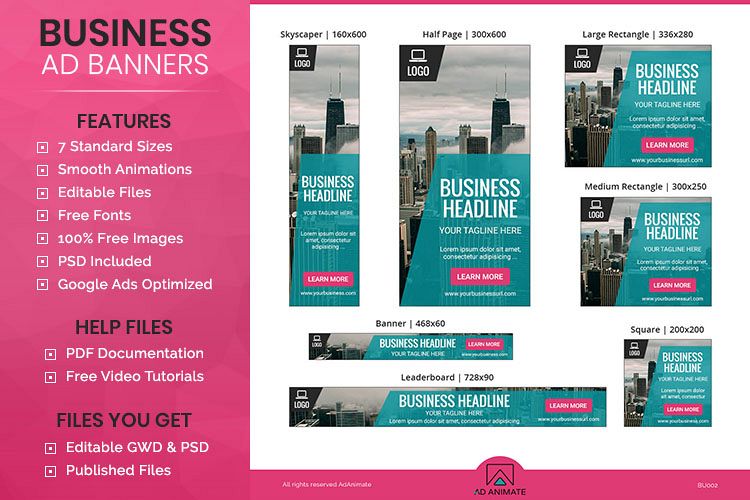 Business Banner Animated Ad Template - BU002 example image 1