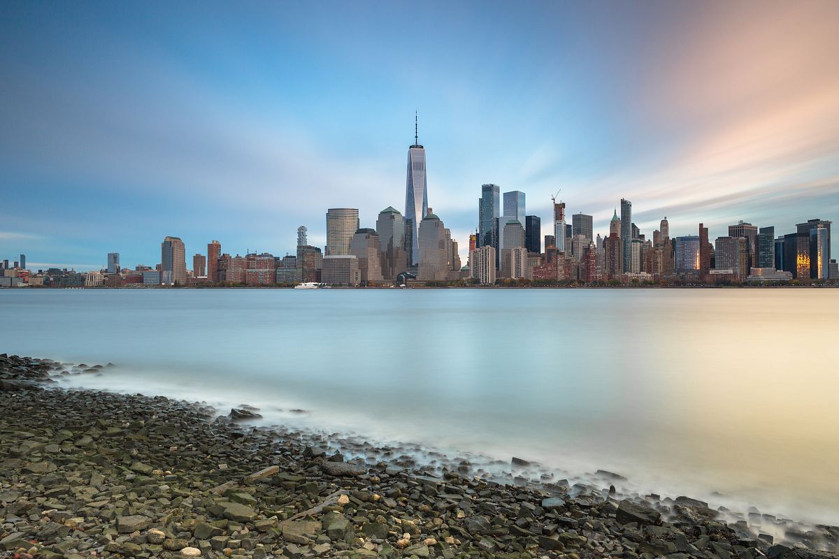 View on Financial District from Hudson river beach example image 1