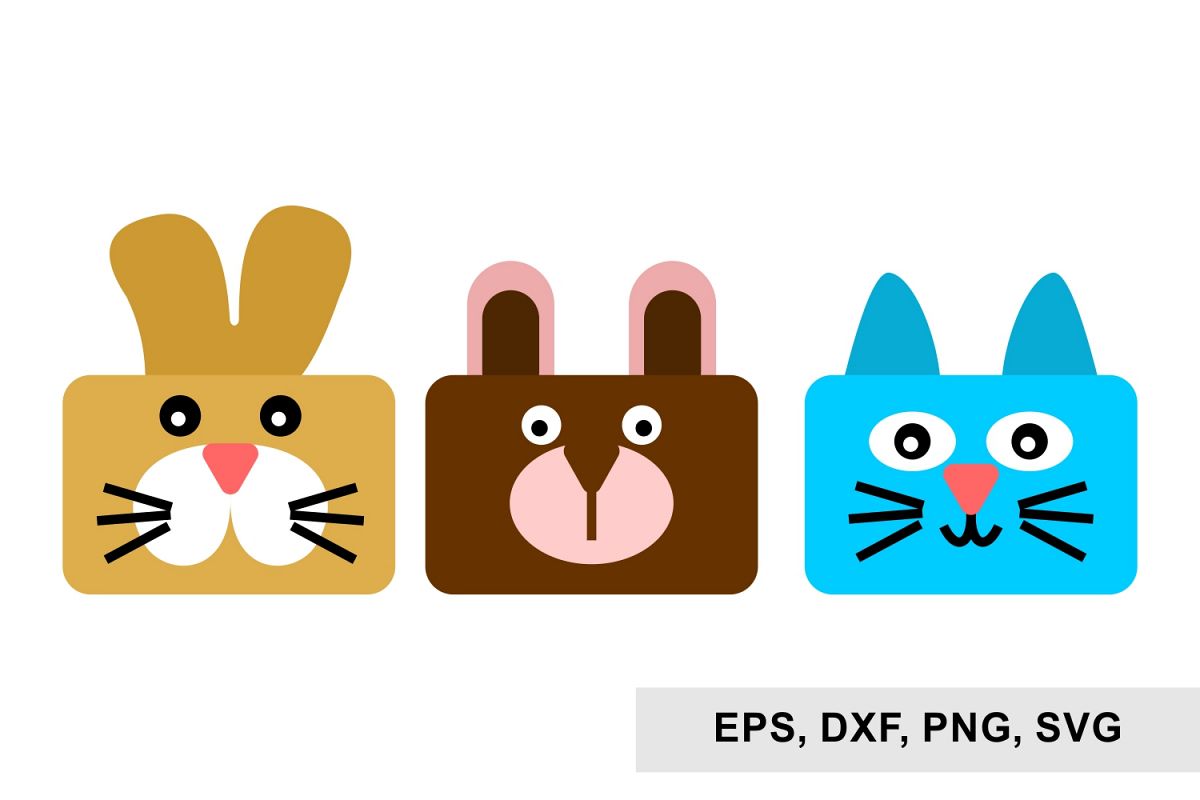 Bear Cats and Rabbits svg, Svg files example image 1
