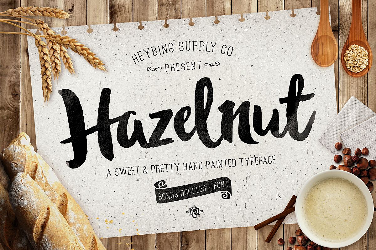 Hazelnut Typeface & Extras example image 1