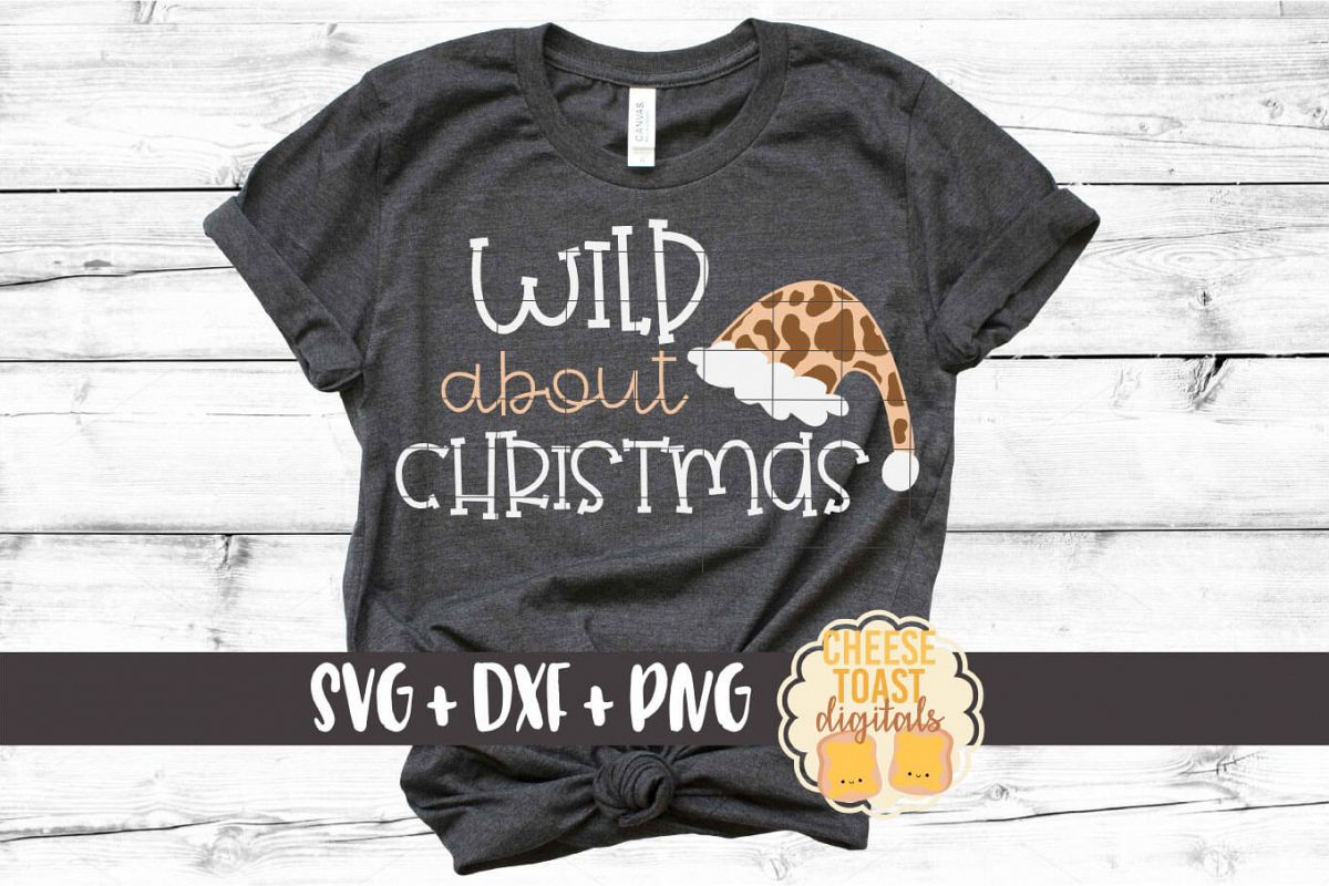 Wild About Christmas - Leopard Print SVG PNG DXF Cut Files example image 1