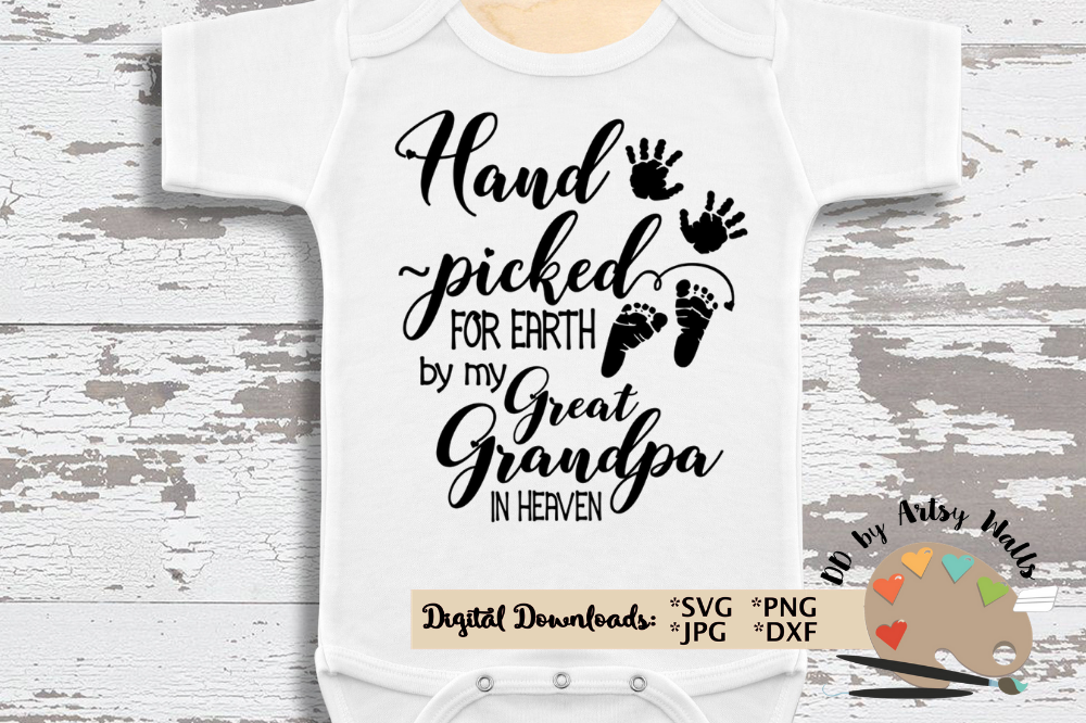 Download Hand Picked for Earth SVG In Memory of Great Grandpa svg