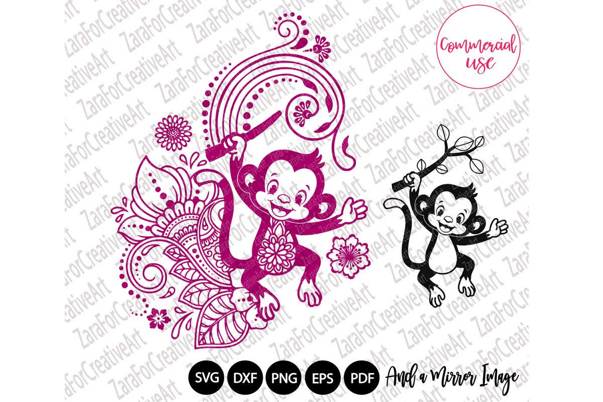 Download Cute Monkey mandala Zentangle svg (239962) | Cut Files ...