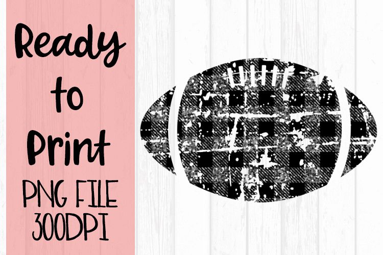 Silver Glitter Buffalo Plaid Football Ready to Print example image 1