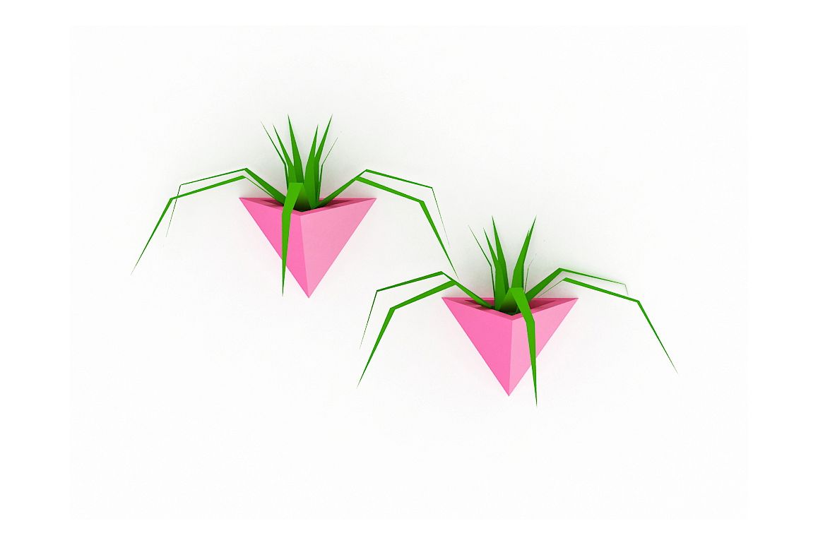 DIY Wall mount Planters - 3d papercraft example image 1