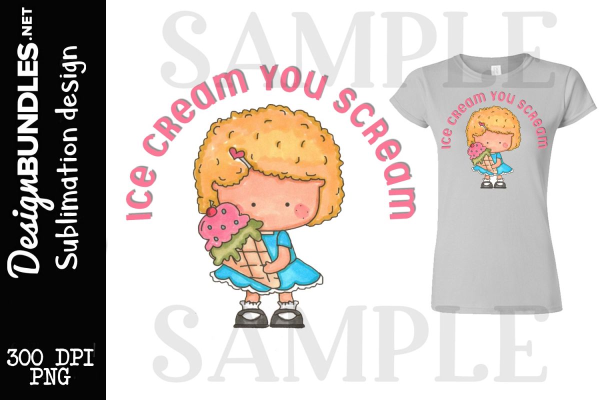 Ice Cream You Scream Sublimation Design example image 1