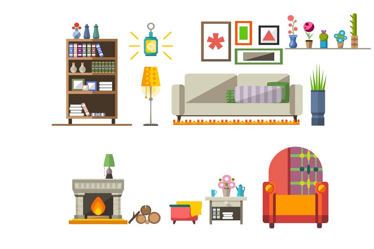 House Interior kit illustration Vector Pack example image 1
