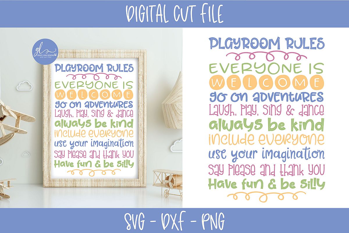 Playroom Rules - SVG Cut File example image 1