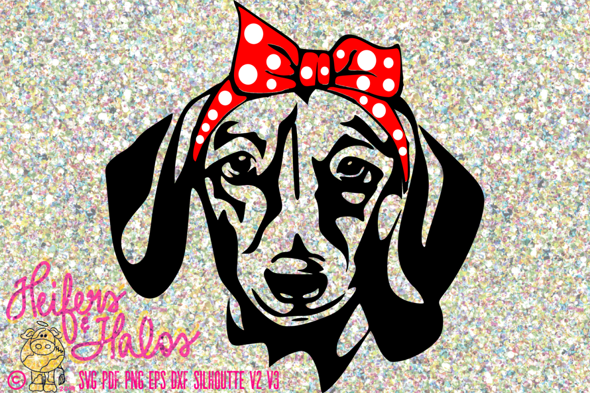 Dachshund Doxie with bow bandana example image 1