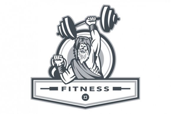 Berserker Lifting Barbell Kettlebell Fitness Circle Retro example image 1