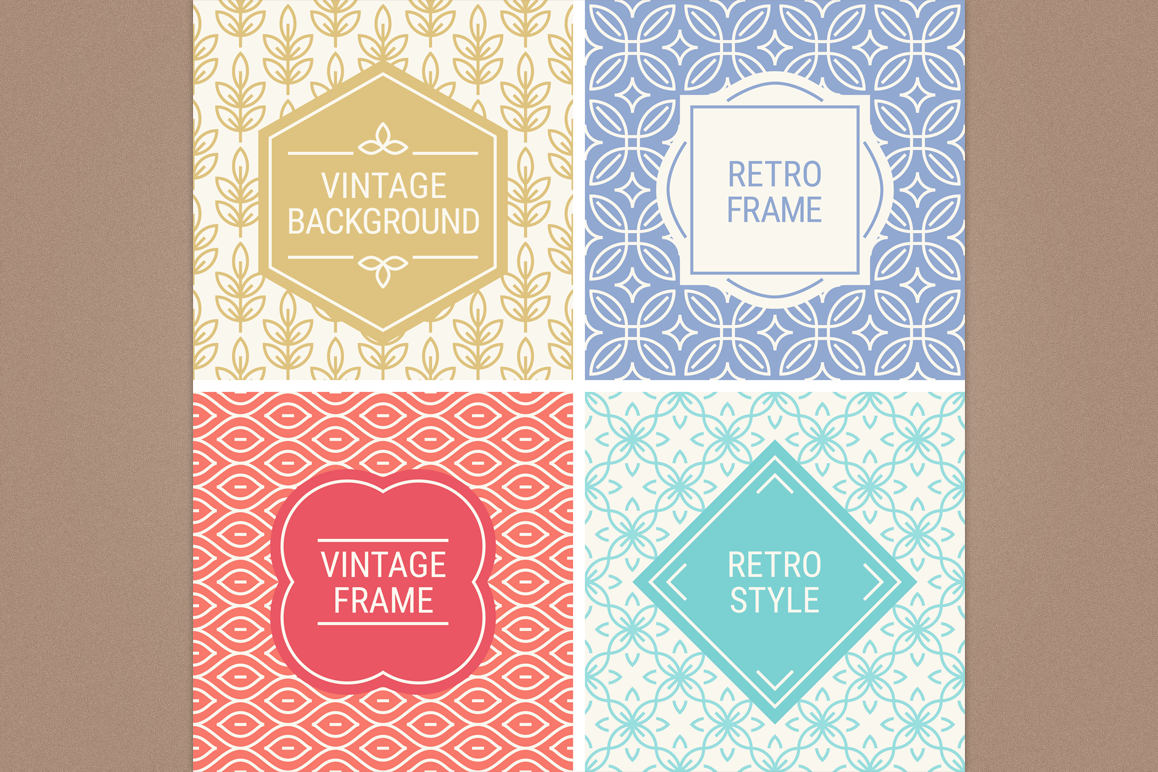 Mono Line Frames and Patterns - Set 18 example image 1