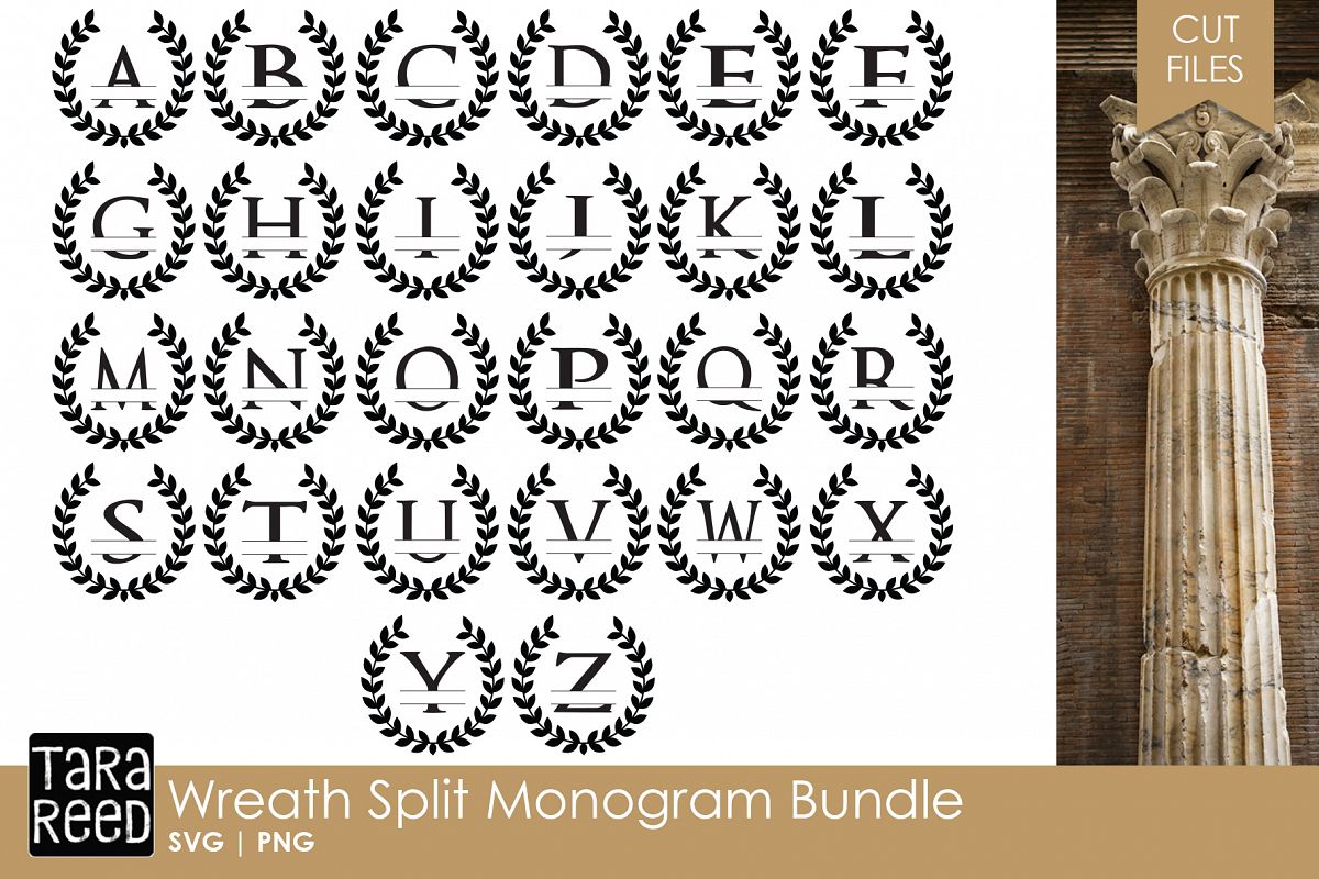 Download Wreath Split Monogram Bundle