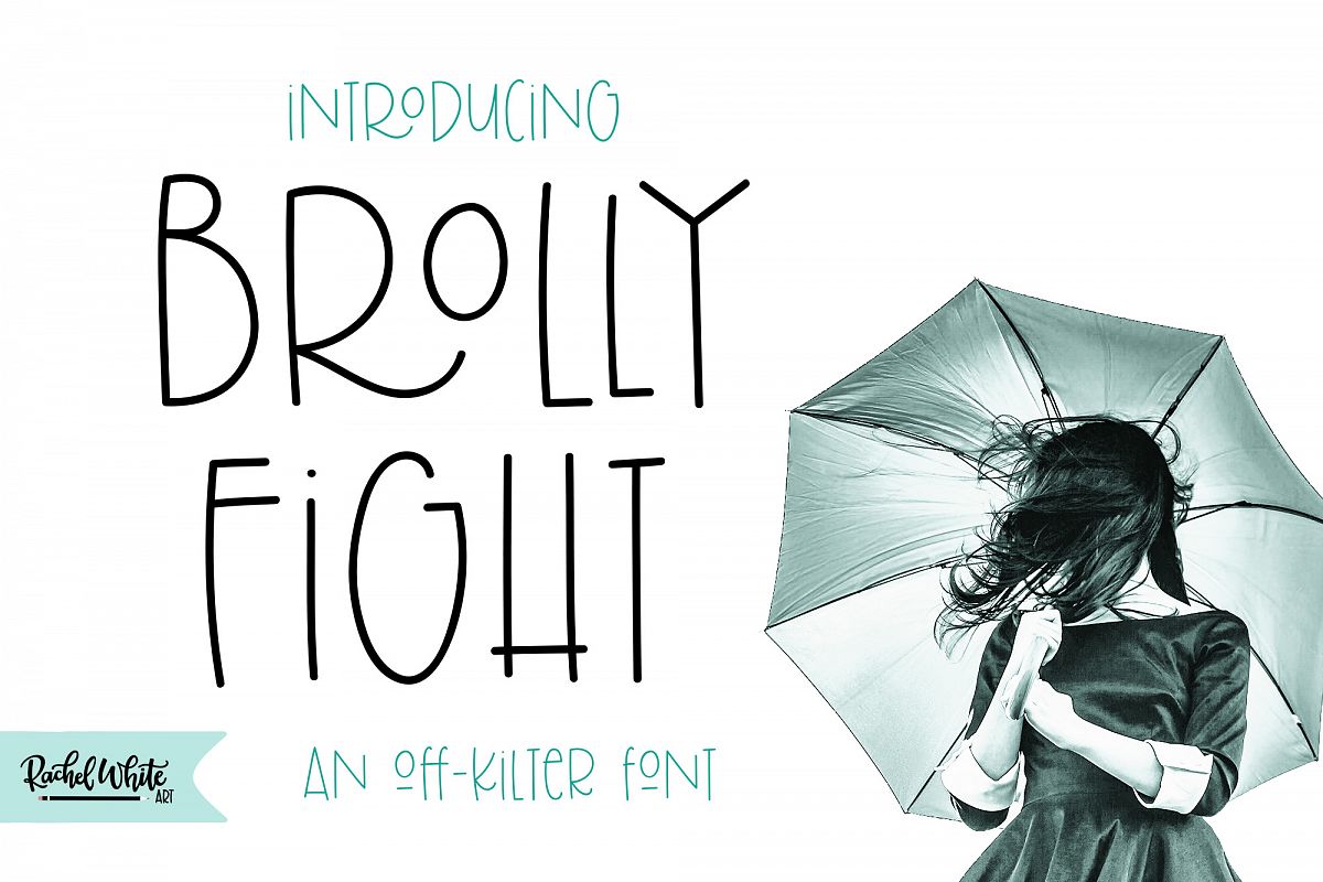 Brolly Fight, an off kilter font example image 1