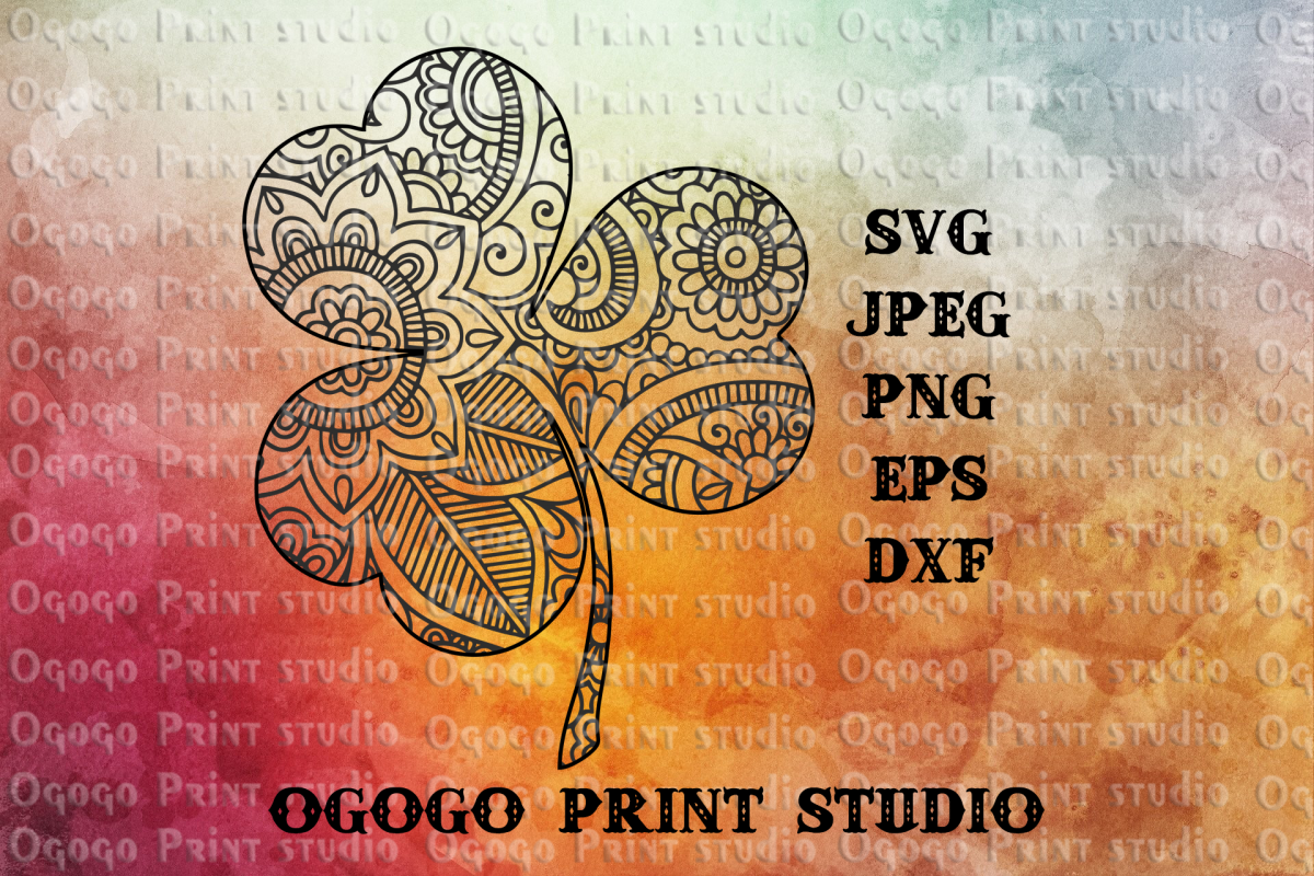 Shamrock SVG, Zentangle SVG, St Patrick's Day svg, Clover example image 1