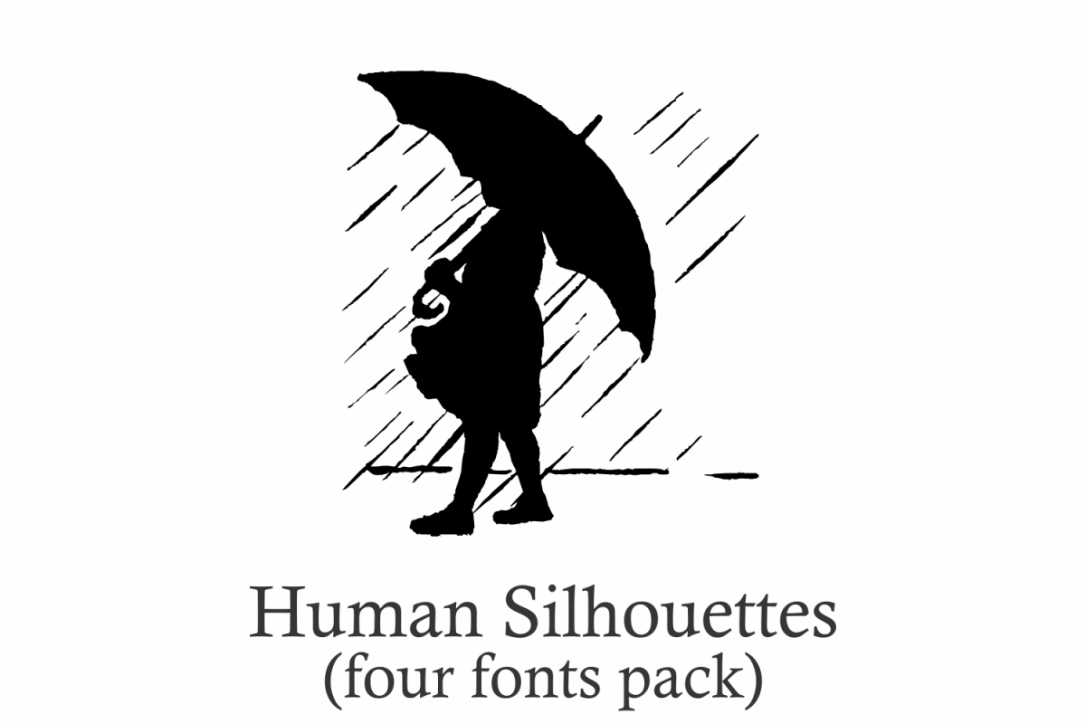 Human Silhouettes Pack - 4 Fonts example image 1