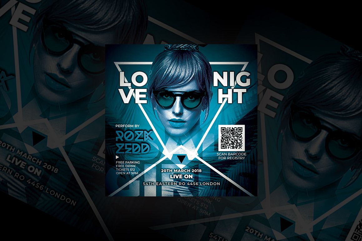 Love Night Party Flyer example image 1