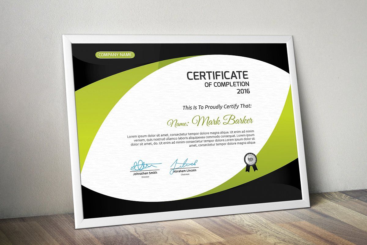 Certificate example image 1