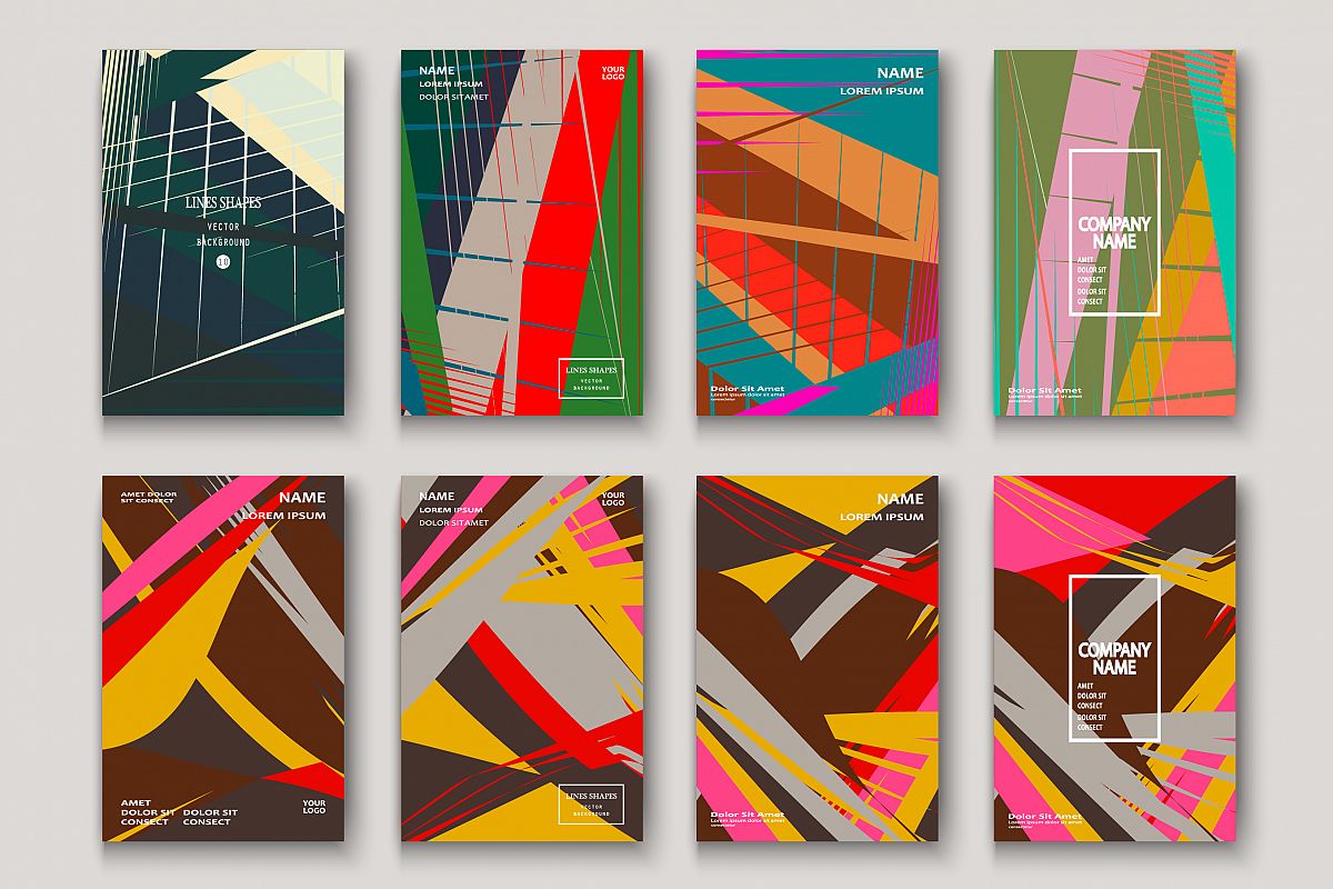 Modern cover design. Abstract retro 90s style texture stripe example image 1