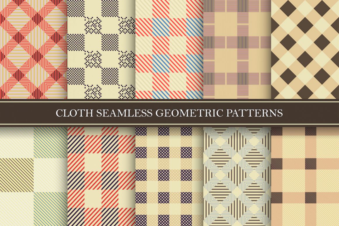 Colorful seamless textile patterns example image 1
