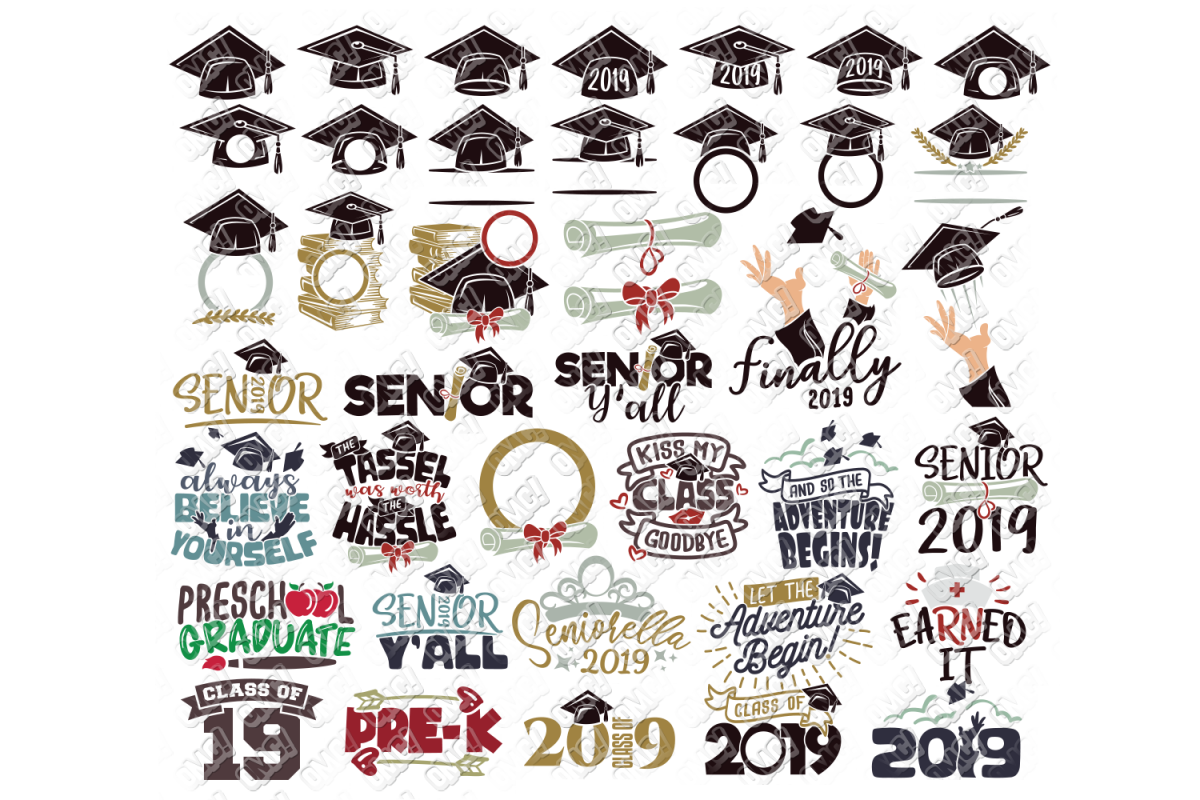 Graduation SVG Monogram Hat Cap in SVG, DXF, PNG, EPS, JPEG example image 1