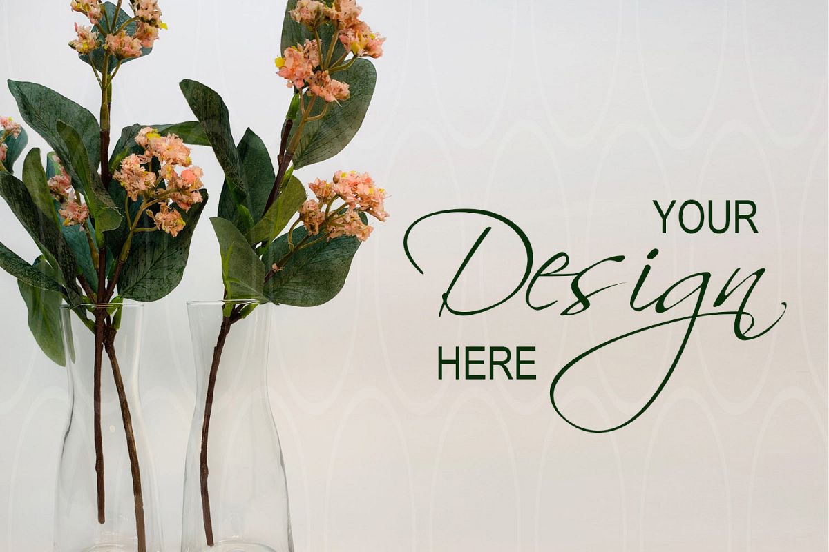 Styled Stock Photo Blank wall art mockups Stylish glass example image 1