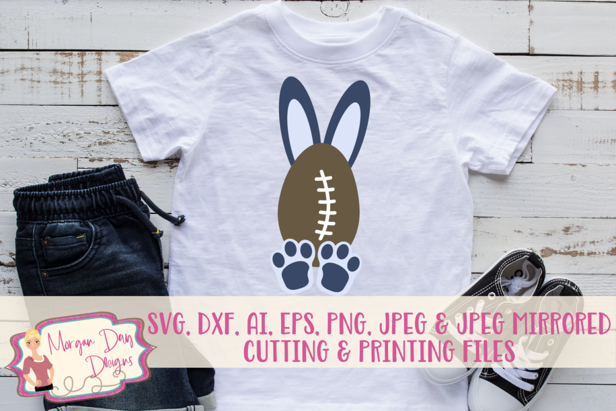 Football Bunny - Easter SVG, DXF, AI, EPS, PNG, JPEG example image 1