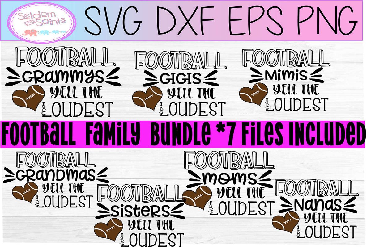 Football Family Yells the Loudest Bundle SVG PNG DXF EPS example image 1