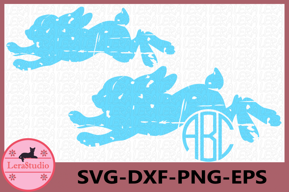 Bunnies SVG, Grunge SVG, Rabbits Grunge svg, Rabbits example image 1