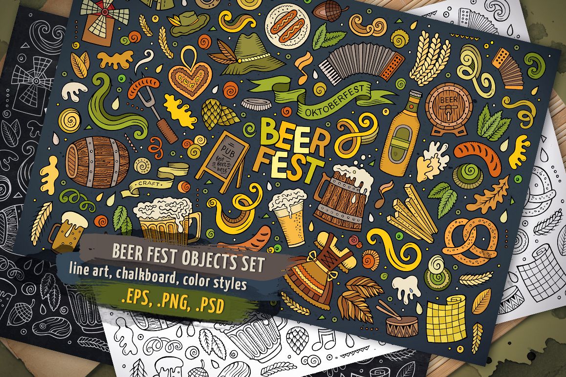 Beer Objects & Elements Set example image 1