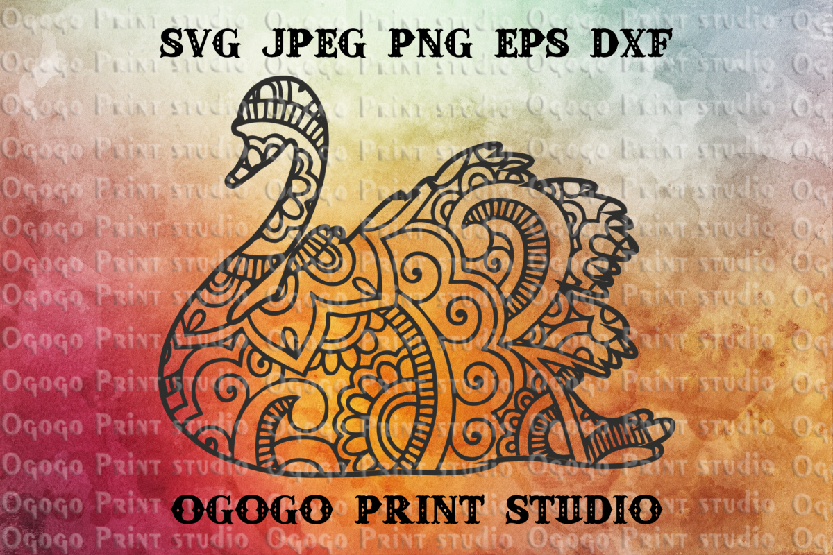 Swan SVG, Zentangle SVG, Mandala svg, Wedding svg, Bird svg example image 1
