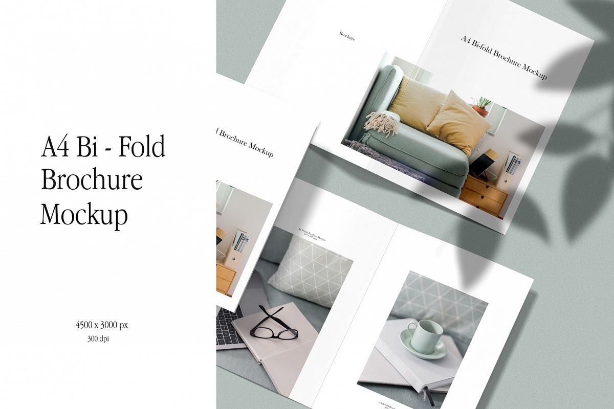A4 Bi-Fold Brochure Mockup example image 1