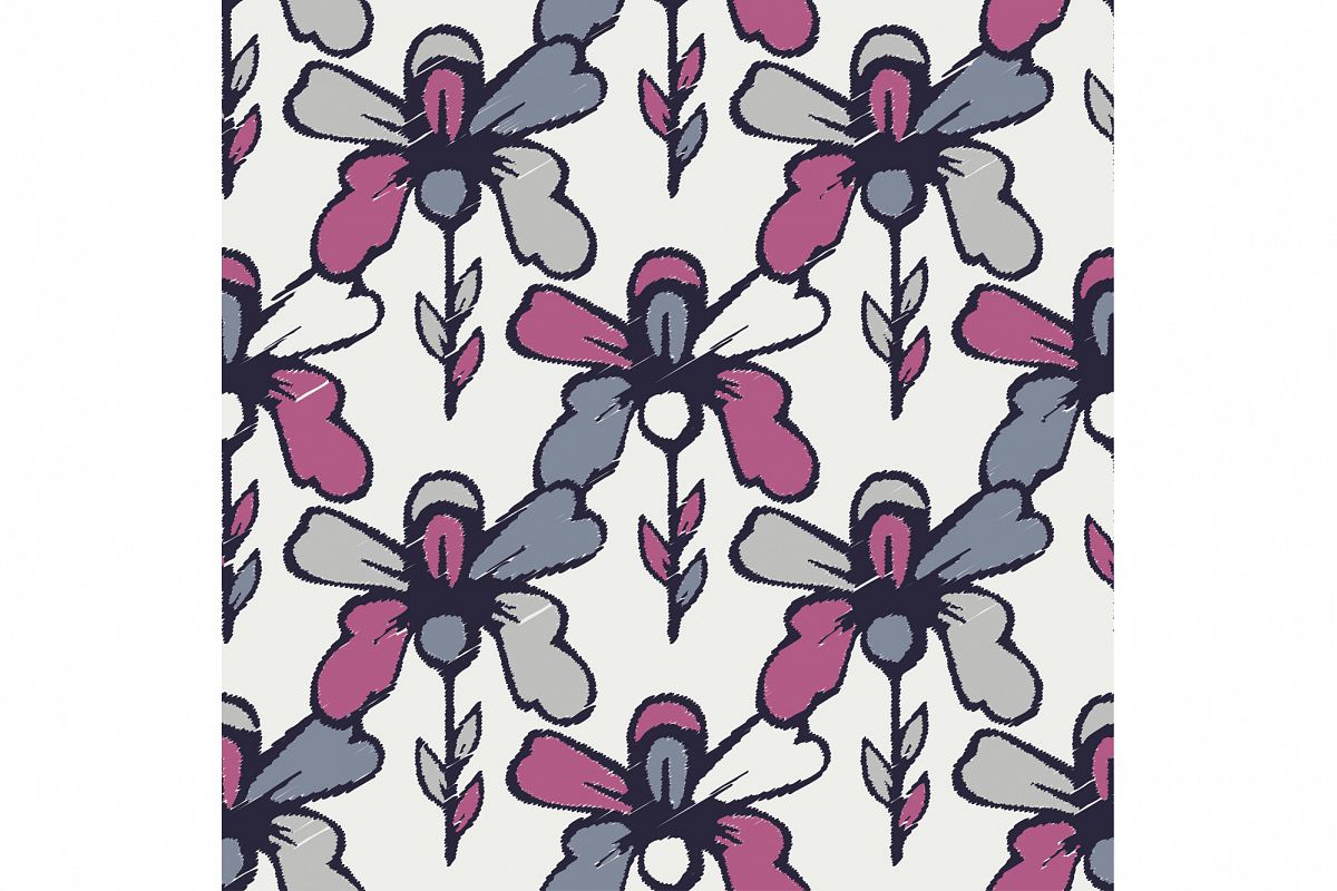 Ethnic boho seamless pattern with decorative flowers. example image 1