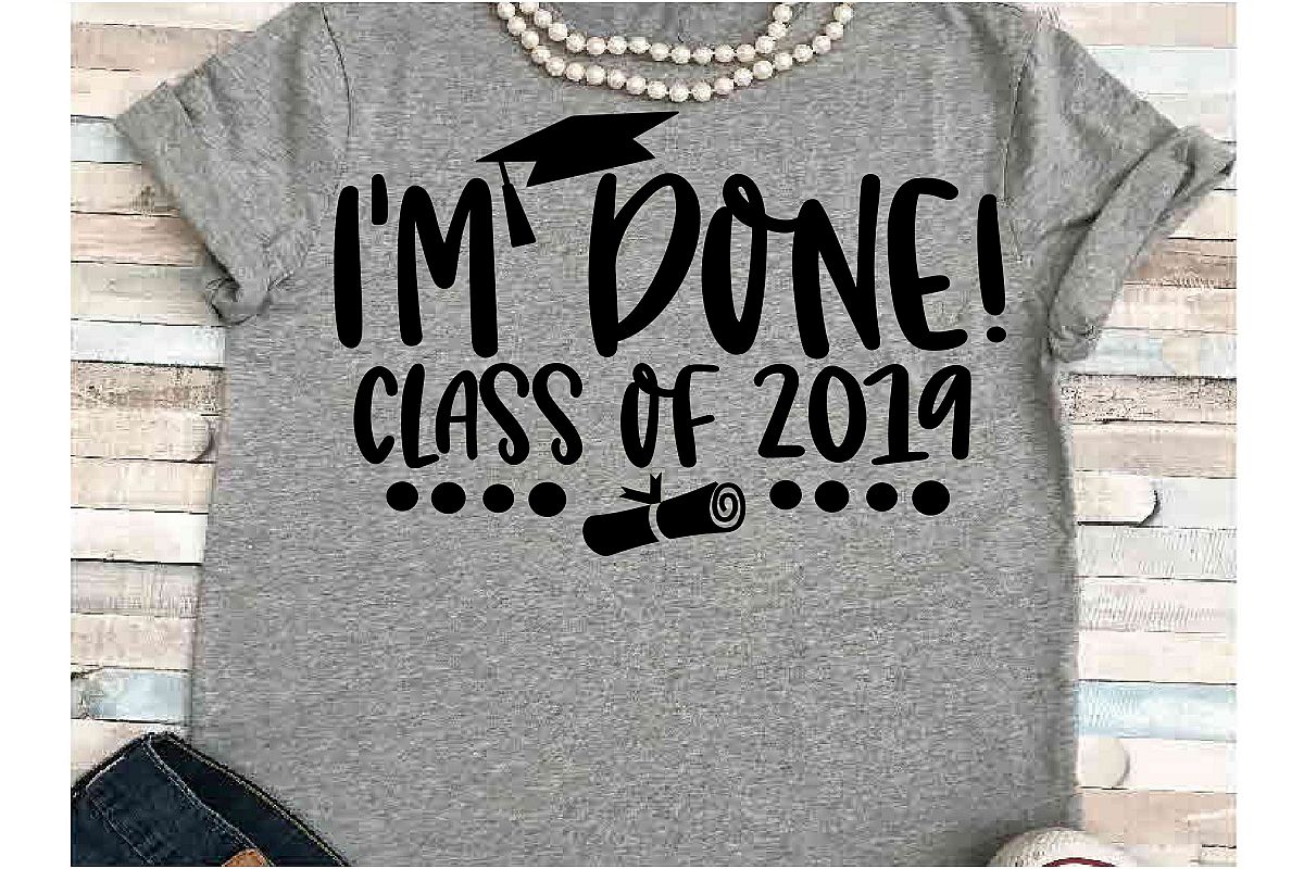 Graduation SVG DXF JPEG Silhouette Cameo Cricut Class of 19 example image 1