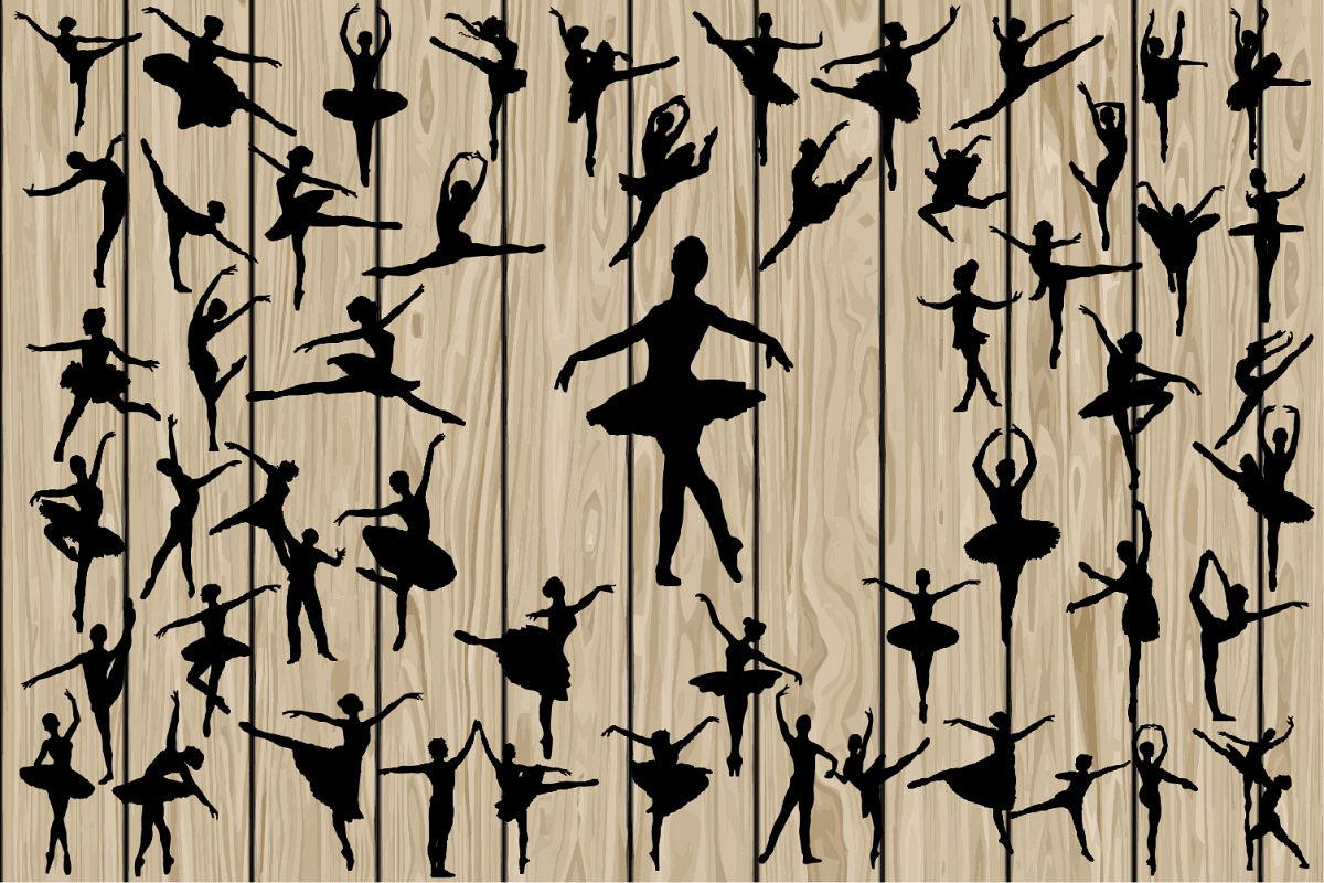 50 Ballet SVG, Ballet silhouette Clipart, Dancer, Ballerina. example image 1