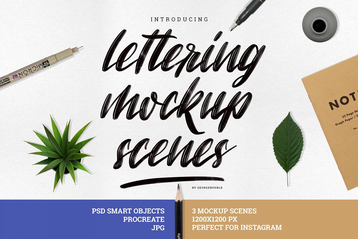 LETTERING MOCKUP SCENES FOR INSTAGRAM example image 1