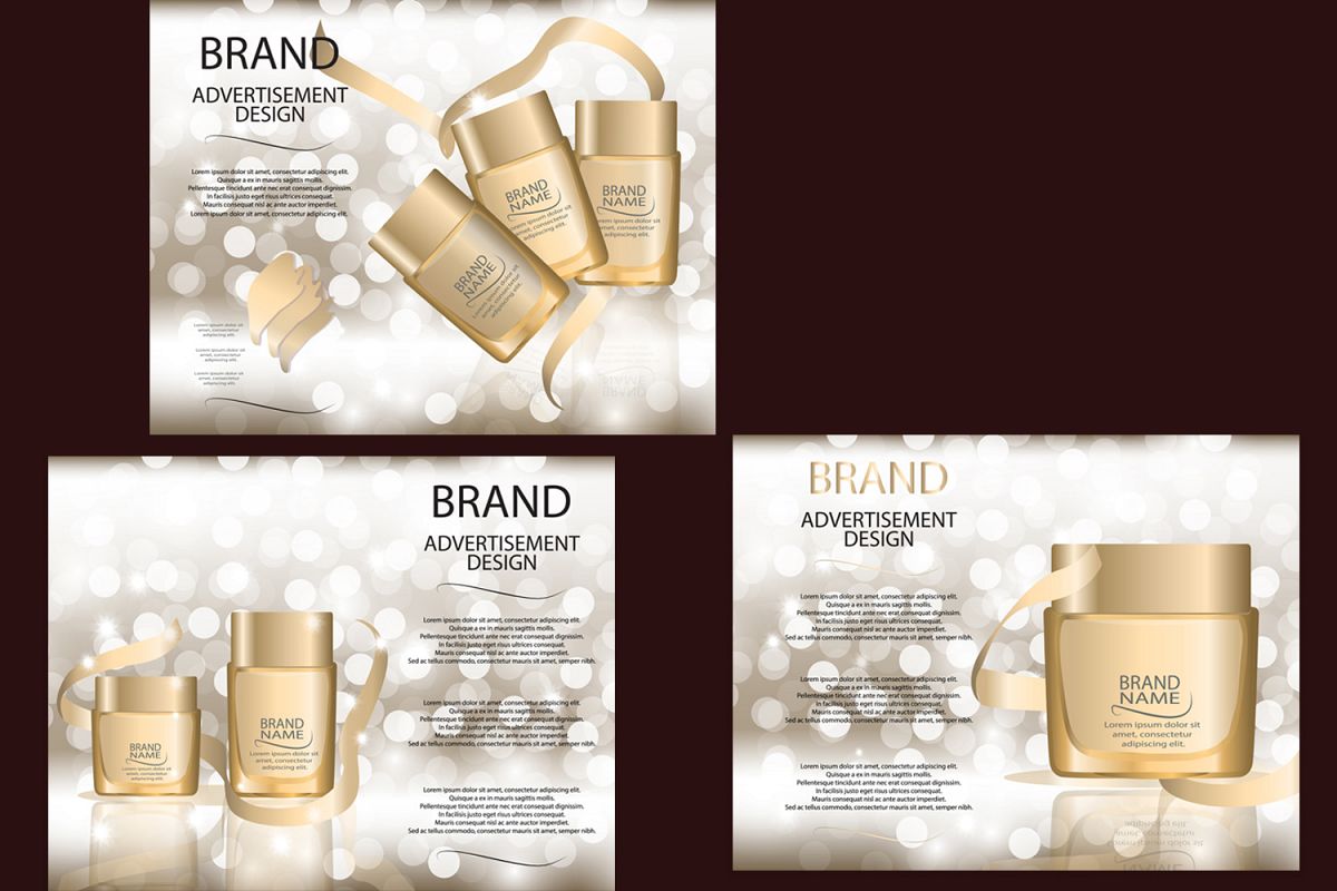 Glamorous Foundation Glass Bottles Realistic Vector Mock-up , Template example image 1