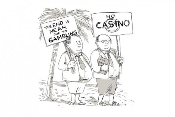 Fat Samoan Preacher Protesting Cartoon example image 1