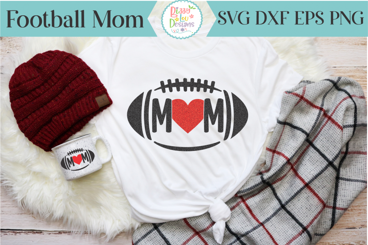Football Mom SVG - Cutting File - Football SVG example image 1