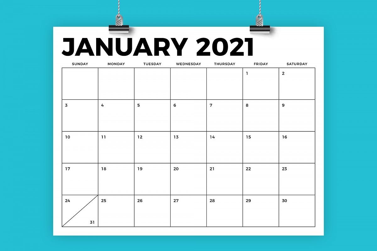 8.5 x 11 Inch Bold 2021 Calendar example image 1