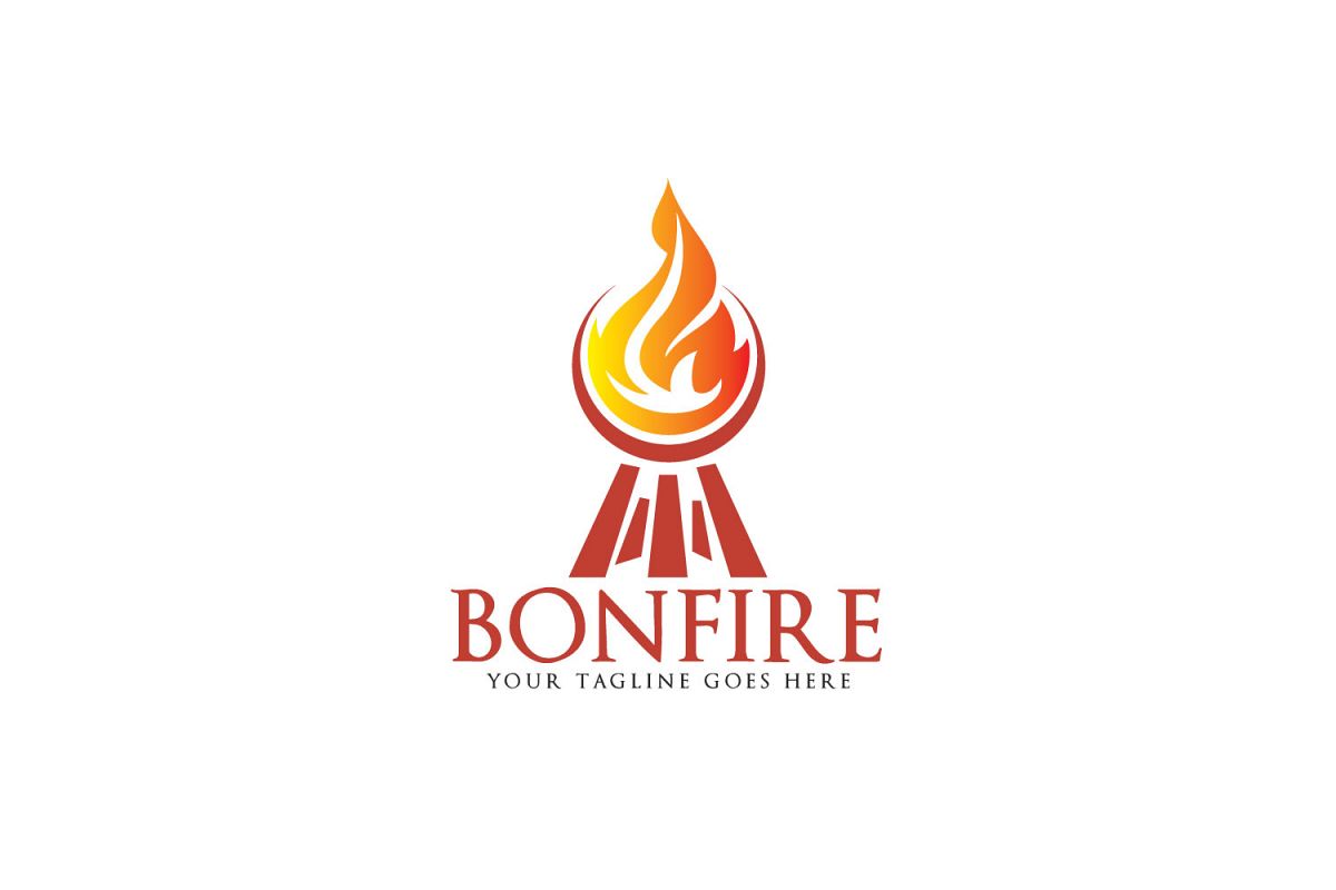 Bonfire vector logo design. Fresh Steak logo design. example image 1