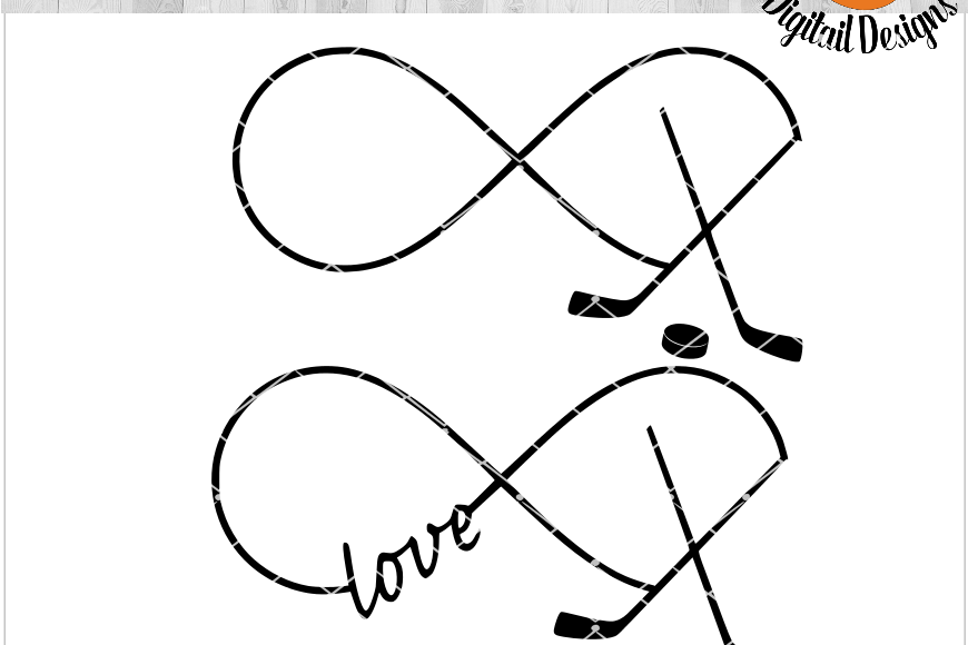 Hockey Infinity EKG SVG - png - eps - dxf - ai - fcm - Hockey SVG - Silhouette - Cricut - Scan N Cut - Hockey Love SVG example image 1