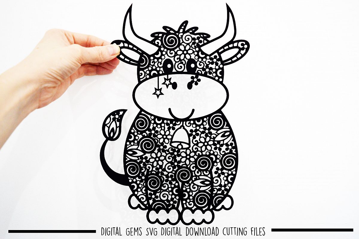 Cow paper cut SVG / DXF / EPS files example image 1
