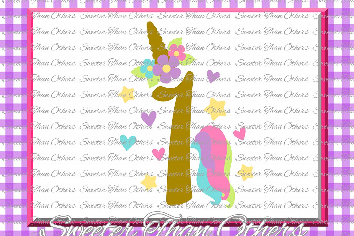 First Birthday SVG, Birthday Unicorn svg example image 1